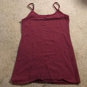 Maroon tank top.